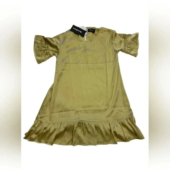 Threadbare NWT Gold Metallic SS Midi Shift Dress Size 11/12 Years - Picture 4 of 7